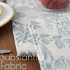 TOPICK Spring Table Runner Linen Farmhouse Table Cloth Blue Floral
