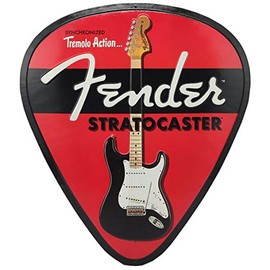Fender Stratocaster Guitar Pick Metal Sign - Vintage Wall Art for Music Room, Bedroom or Man Cave