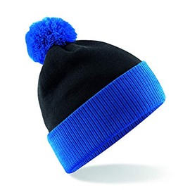 Beechfield Snowstar two-tone knitted hat, black