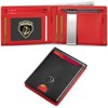 VTLASK Men's Slim Wallet with RFID Blocking:_10Frosted Red-money clip