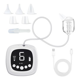 TopQuaFocus Electric Baby Nasal Aspirator, Nose Sucker for Toddler, 9 Levels Suction Power for Children's Nasal Cleans, Soothing Night Light and Nursery Rhyme, 5 Silicone Tips