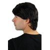 WIG ME UP - GFW355A-2 Männer-Perücke schwarz kurzhaarig Scheitel glatt