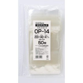 Seinichi OP-14 Laminated Stand Pack with Zipper, Lami Grip, Stand Pack, OP Type, 50 Sheets