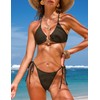 ZAFUL Bikini Swimsuit for Women Padded Ribbed Bikini Set String