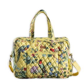 Maison d' Hermine Weekend Bag Cotton Quilted Duffel Overnight Luggage Weekender Gym Bag for Gifts Travel Men Women Business Travellers Family Trip, Eden - Yellow