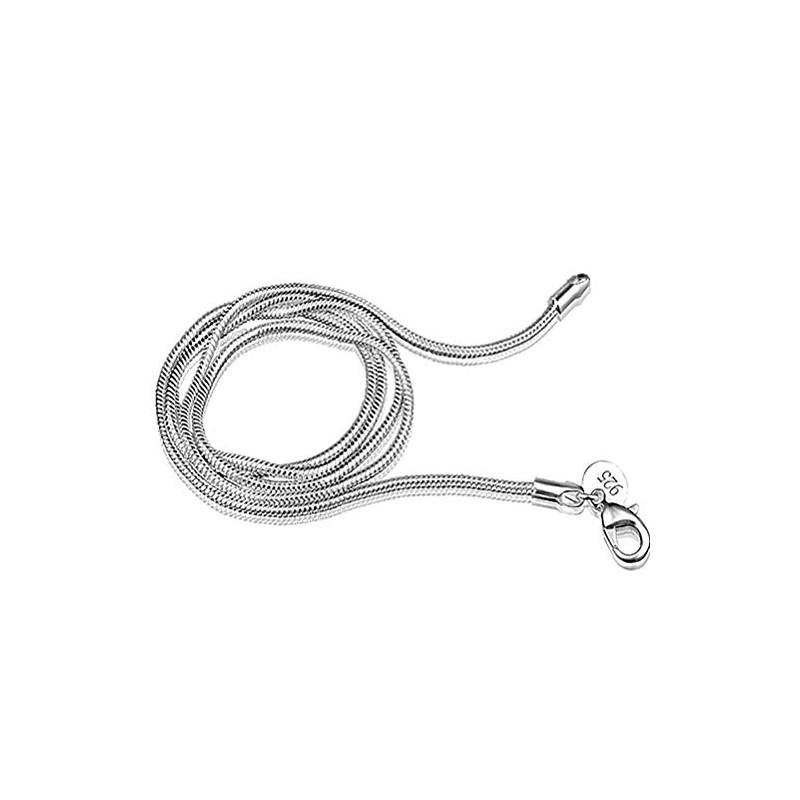 Cunluna 925 Sterling Silver 2 mm Snake Chain Lobster Clasp