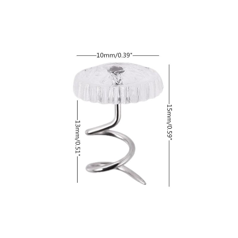 HONBAY 100pcs Clear Plastic Head Twist Pins Upholstery Pin for