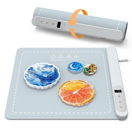 Alldeer Resin Heating Mat, Graphene Silicone Heating Pad for Resin Molds Casting, Uniform Heating & 2H Fast Curing & Auto-Off Resin Curing Dryer Machine with Timer (Excluding Resin Materials & Molds)