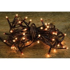 Unbranded NEW Primitive Teeny Lights 50 Ct Clear Bulbs Brown Elec Cord Strand Rice INDOOR