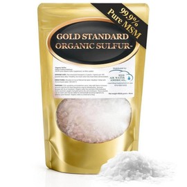 Gold Standard Organic Sulfur Crystals 2 lbs (0.9 kg) - 99.9% Pure MSM Crystals - Largest Granular Flakes Available - Third Party Tested, 900 g, 1 Piece / 골드 표준 유기농 유황 크리스탈 0.9kg(2파운드) - 99.9% 순수 MSM 크리스탈 - 가장 큰 과립 플레이크 사용 가능 - 타사 테스트 완료, 900g, 1개