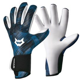 WVVOU Premium Adult Youth Goalkeeper Gloves Breathable High-Performance with 4+3mm Sticky Grip Latex Palm Including Guantes De Portero (BlackBlue, 8)