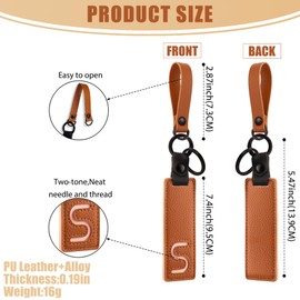 XGALBLA Initial PU Leather Letter S Keychains for Women, Two-tone Splicing Key Tag Bag Charms Key Holder Lanyard Strap for Key Purse Luggage Handbags Backpacks(Brown and Pink)