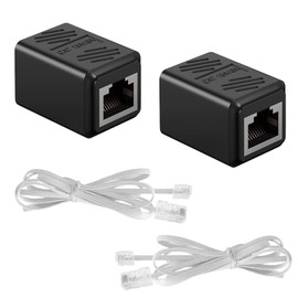 RIBHNXHI Ethernet to Phone Line Adapter, 2pcs, RJ45 Female to RJ11 Male for Landline Service & Modem
