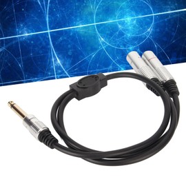 Cable Divisor en Y de 6,35 Mm, Estéreo de 19,7 Pulgadas, Conector Macho Mono a Jack Hembra Doble, Chapado en Oro, 1 Entrada y 2 Salidas