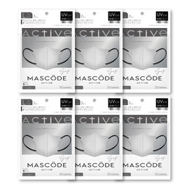 [MASCODE] 【 マスコード 3Dマスク アクティブ 6袋セット (L グレー（ブラック紐）)