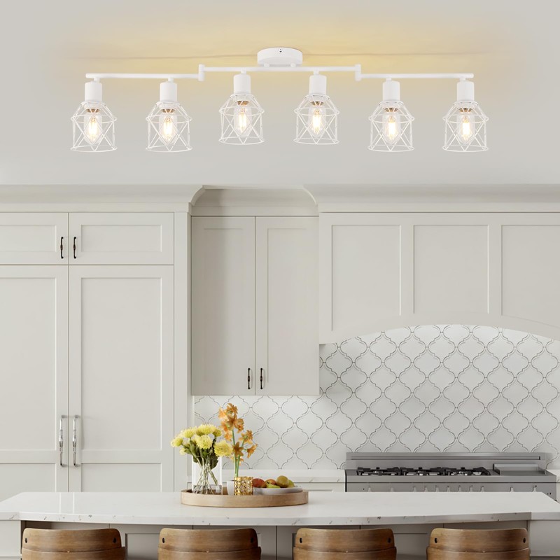 WILON Track Lighting Fixtures, 6 Light Kit Flush Mount Ceiling