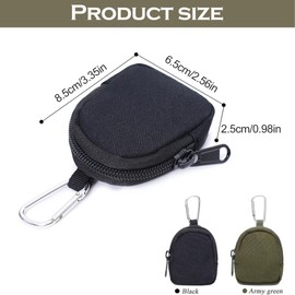 Pack of 2 tactical mini purse, coin purse with zip, tactical coin purse, portable travel ring storage on the go, for camping, hiking, cycling