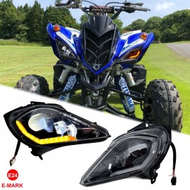 Roadba LED Headlights DRL Turn Lamp for Yamaha Raptor 700 250 350 YFZ 450 450R 450X
