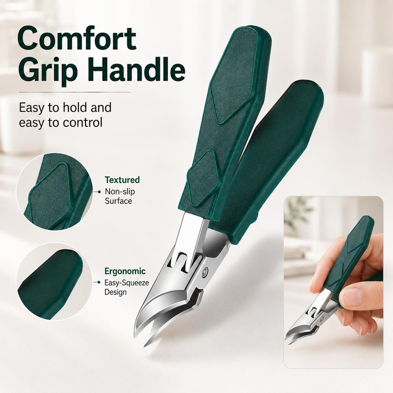 Wide Jaw Opening Anti-Splash Slanted Nail Clipper, Eagle Beak Beveled