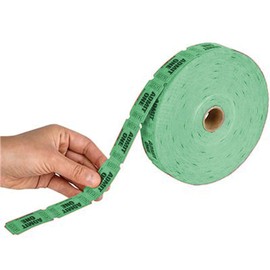Single Ticket Roll of 2000 Admit One Green Tickets