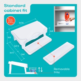 TidyFriend Detergent Holder Shelf for Laundry Room - Holds 2 Liquid Soap Dispenser, Laundry Soap Station Organizer, Detergent Stand with Drip Catcher Drip Tray Storage Organization (White)