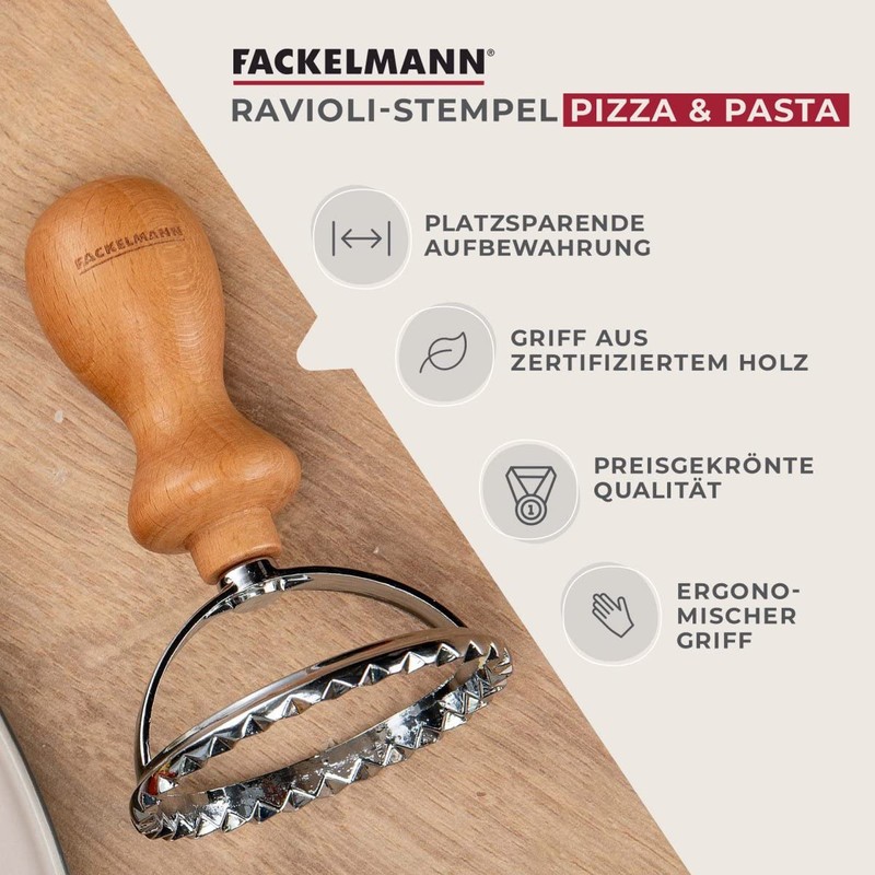 FACKELMANN 31115 Ravioli Cookie Cutter, Functional Part: Zinc Alloy