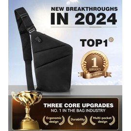 IUHFSIFS Upgrade Anti-Theft Bag 【0 Load - Comfortable Ergonomics】 Anti-Theft Shoulder Bag 【Many Pockets Extremely Waterproof & Scratch-Resistant】Anti-Theft Bag Women Men, 02-Black-Right