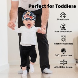 Baby Head Protector for Crawling Walking, Baby Helmet Adjustable No Bumps and Soft Cushion, Infant Safety Cap for Kid Learning to Walk (Beige Flower)