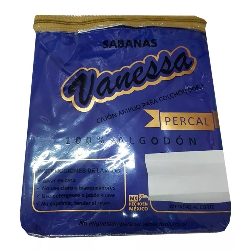 Vanessa Sabana Matrimonial 100% Algodon Percal Azul Vanessa