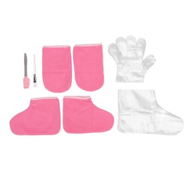 Wax Treatment Hand Foot Set Waxing Brush Pink Cloth Glove Foot Cover 100pcs Disposable Glove Foot Cover Spa Treatment Set