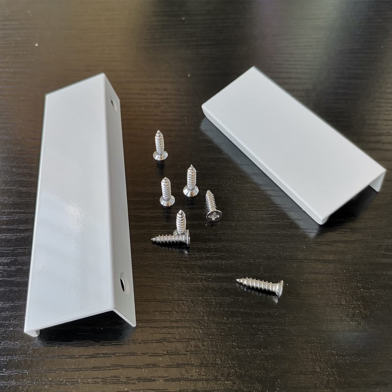 BOOLSFMAM 6 Pack Finger Edge Pull Furniture Drawer Handles Bright