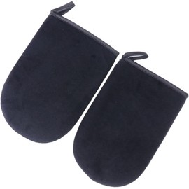 2piezas Guantes De Aplicación Para Auto De Mitones Para Crema Sol Suaves y Cómodos Color Negro
