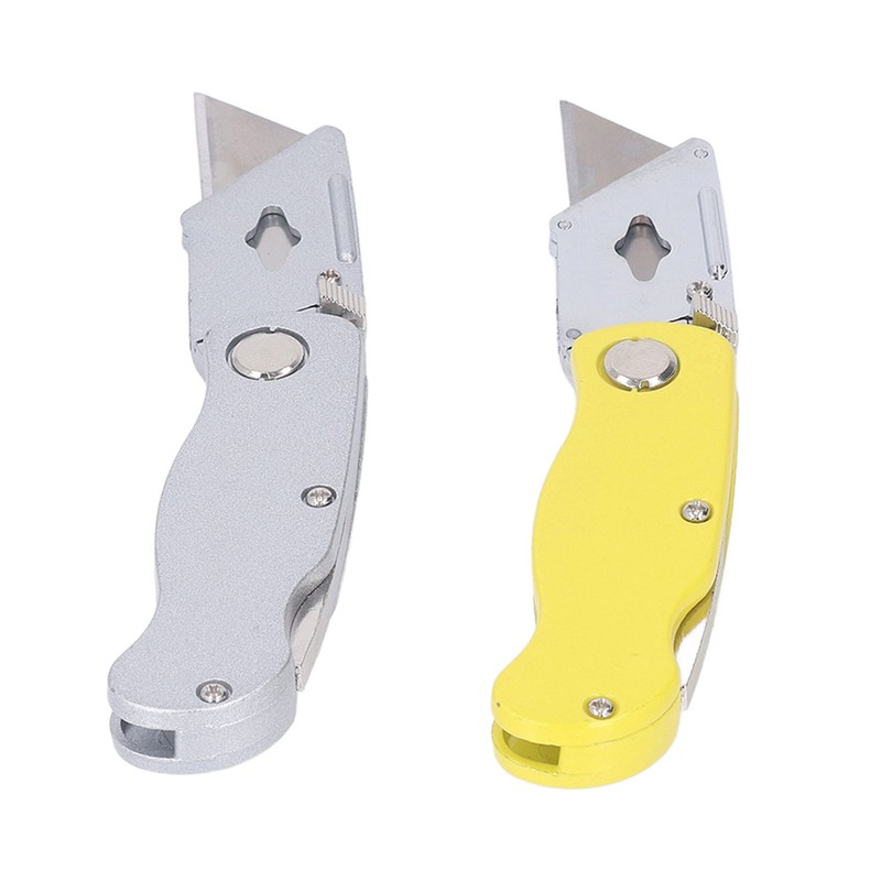 2 Pcs Folding Utility Knife Aluminum Alloy Industrial Grade Outdoor