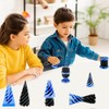 REYOK 3PCS Blue Impossible Cone Pyramid,Spiral Cone Fidget Toy,3D Printed