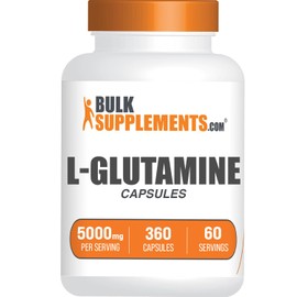 BulkSupplements- .com Cpsulas de LGlutamina Suplemento de Glutamina, LGlutamina 5000mg Aminocido para la Salud Intestinal, G                          