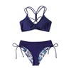 CUPSHE Women's Bikini Swimsuit Floral Reversible Lace Up Low Rise