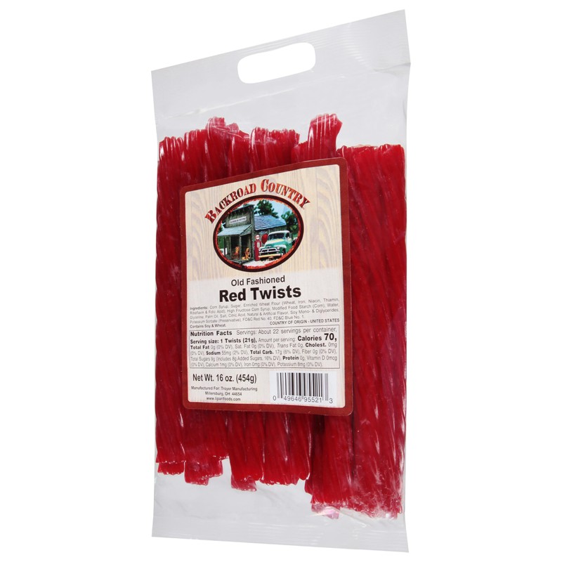 Backroad Country Old Fashioned Red Twists - Licorice Candy -