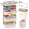 Bento Box, Lunch Box de 3 Capas 2400 ml con