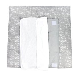 TupTam changing mat incl. 2 terry cloth covers model MAR02579, Constellation White / Grey, 75 x 80 cm