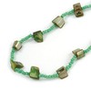 Avalaya Green Glass Bead/Sea Shell Nugget Long Necklace/100cm Long
