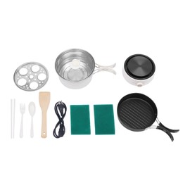 Electric Hot Pot, Folding Portable Multifunctional Non-Stick Split Electric Hot Pot, 110V Travel Small Stew Pot, Mini Cooker Cup with Power Adjustment for Pasta, Soup, Steak, Vegetables (White)