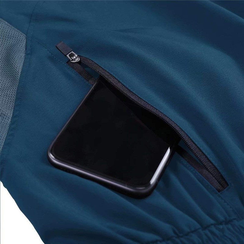 Men’s Sports Shorts, Quick-Drying, Lightweight, with Zip Pocket, peacock blue