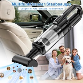Vankarr Handstaubsauger Akku 9000Pa Autostaubsauger Stark Staubsauger Kabellos Tragbarer Handsauger Mini Auto Staubsauger mit Licht für Auto Zuhause Tierhaare