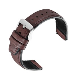MEGALITH 22 mm Leder Uhrenarmband mit Schnellverschluss für Männer und Frauen Leder-Uhrenarmbänder Ersatzarmband Universal-Uhren - Dunkelbraun