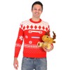Costume Agent Red 3D Reindeer Moose Ugly Christmas Sweater (Adult