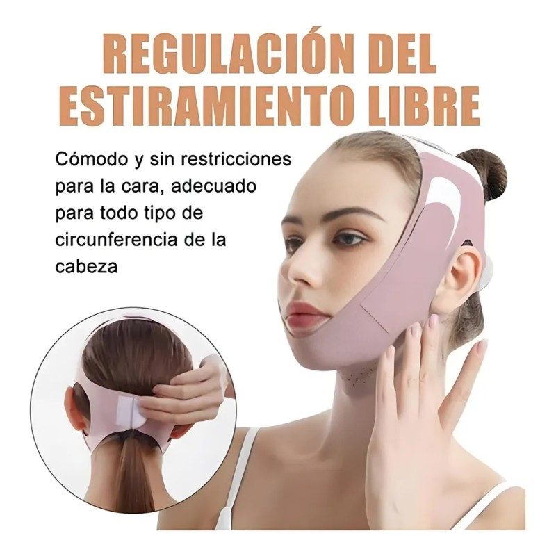 Mentonera Faja Forma V Oferta Reduce Arruga Papada Cachete Púrpura
