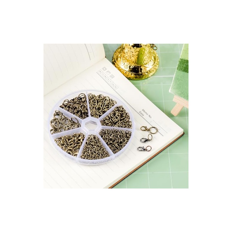 Mr. Pen- Open Jump Rings, Bronze, 1014 Pcs, 6 Sizes