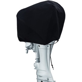 Coverify Boat Motor Outboard Motor Cover Water Resistant 600D Oxford Fabric Protective Cover Outboard Motor Half Cover Fits up to 75 x 45 x 75 cm Engines Black