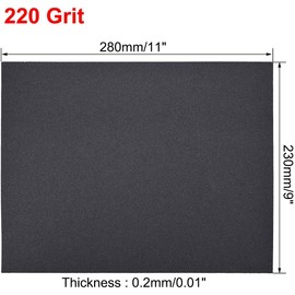 Utoolmart 220 Grits Sanding Sheets Wet Dry Silicon Carbide Sandpaper for Wood Furniture Metal Automotive Polishing 10pcs