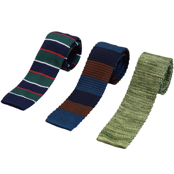 ZENXUS Knit Ties for Men, Wrinkle Proof, Machine Washable, 2.35